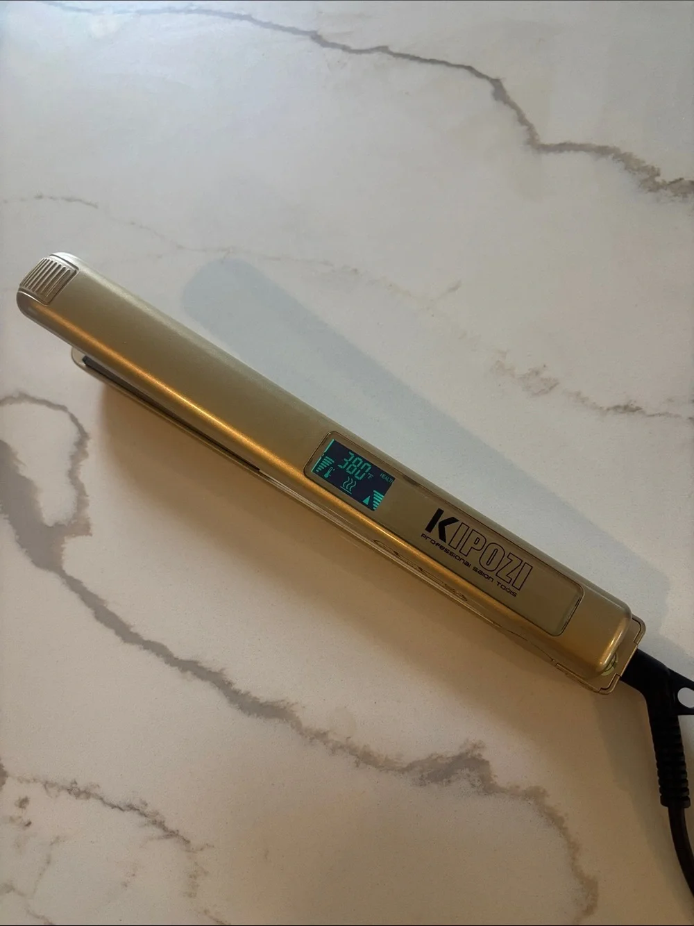 Kipozi Gold Hair Straightener 1” Digital Temperature Display